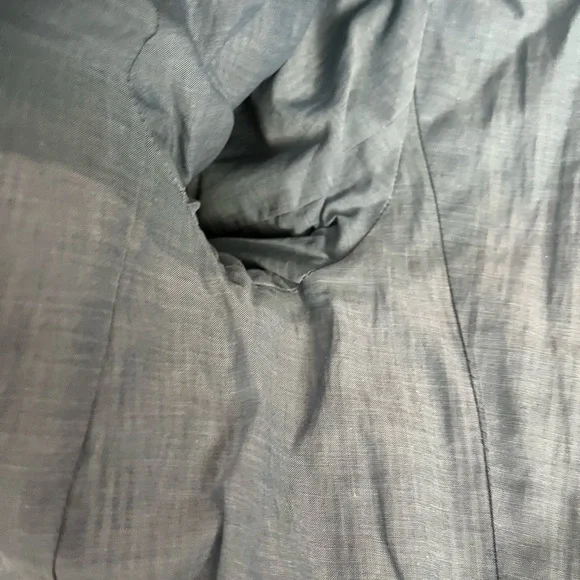 [6]Ann Taylor Navy and White Striped Cotton Blend Light Blazer - Picture 5 of 12